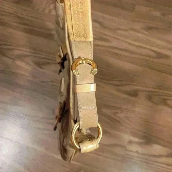 Tan Francesco Biasia Quilted Hobo Handbag - Picture 3 of 8